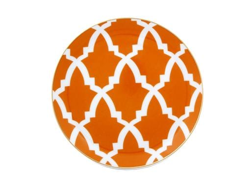 Porland Morocco Desen3 Turuncu Düz Tabak 17cm