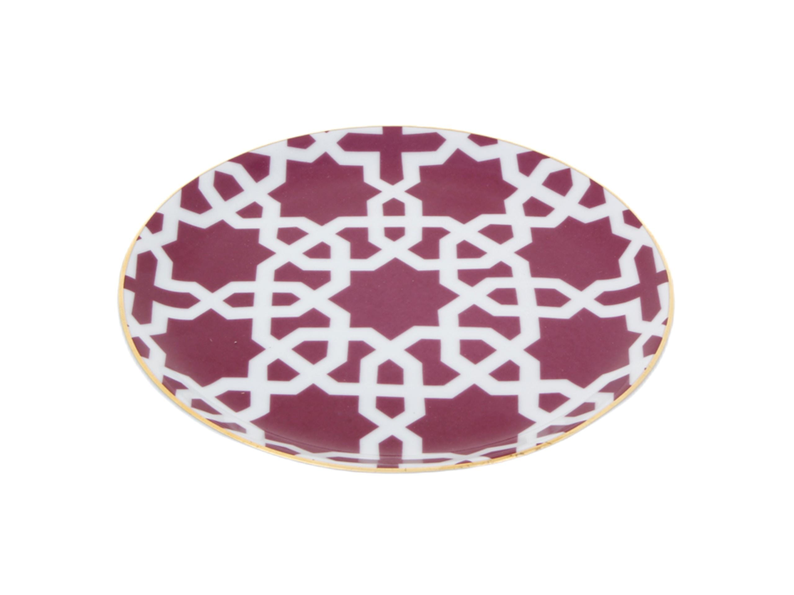  Porland Morocco Desen5 Fuşya Düz Tabak 17cm