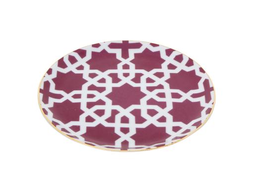 Porland Morocco Desen5 Fuşya Düz Tabak 17cm
