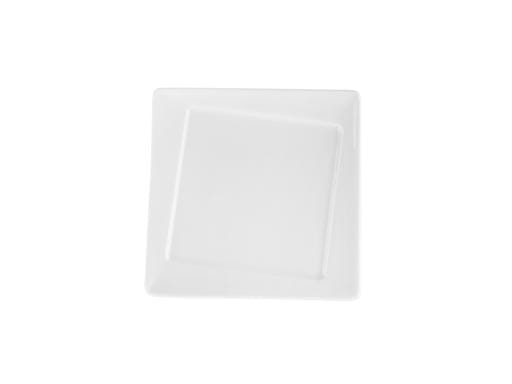 Porland Twist Beyaz Düz Tabak 13x13cm
